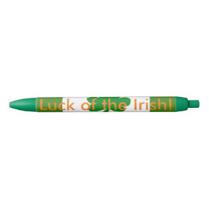 Bolígrafo De Tinta Azul Suerte de los Shamrock verdes irlandeses