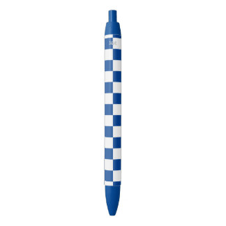 Bolígrafo De Tinta Azul tejas a cuadros blancas del color de la