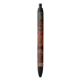 Bolígrafo De Tinta Azul Tiki Aloha Hawaiano Rústico Tropical Vintage Isla