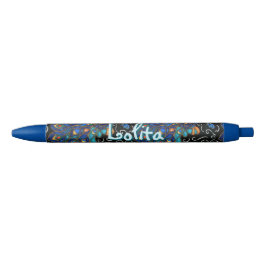 Bolígrafo De Tinta Azul Whimsical Peacock Chalk Pastel Bird Personalizado