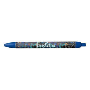 Bolígrafo De Tinta Azul Whimsical Peacock Chalk Pastel Bird Personalizado