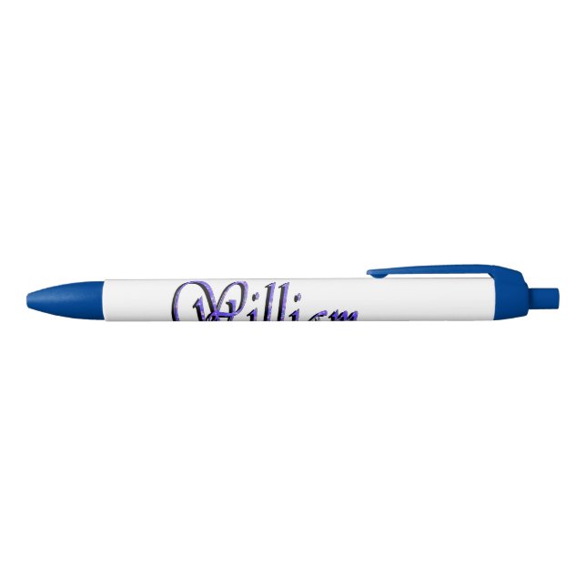 Bolígrafo De Tinta Azul William Name In Blue Sparkle, (Parte superior)
