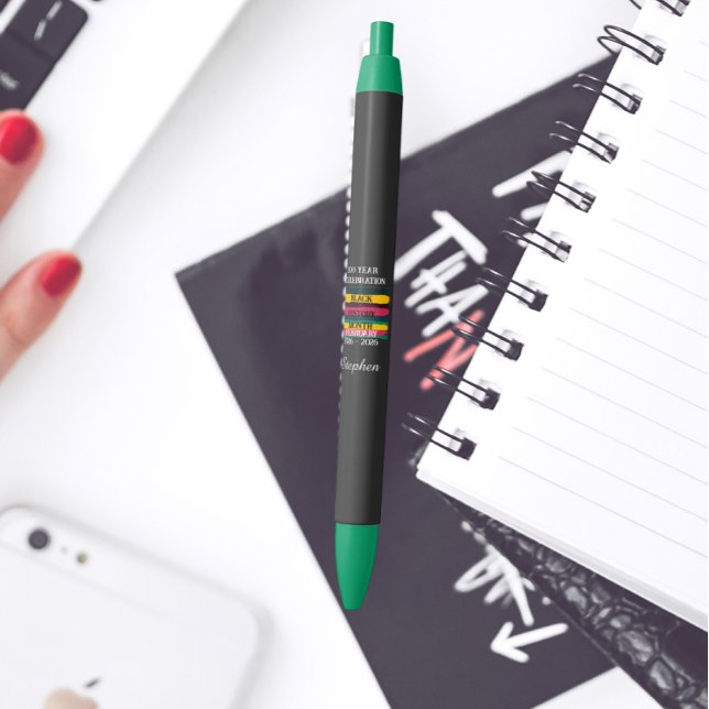 Bolígrafo De Tinta Negra 100 year celebration black history month 2026 (Subido por el creador)