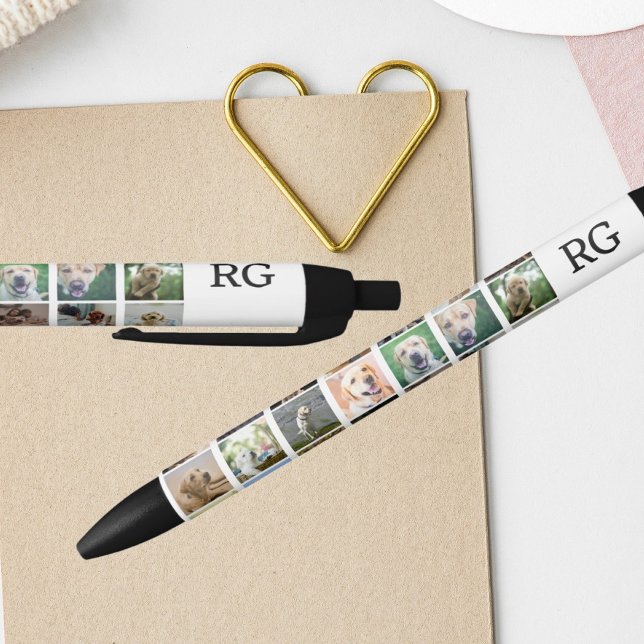 Bolígrafo De Tinta Negra 21 Plantilla de fotografía pequeña personalizada (21 Small Photo Template Personalized Black Ink Pens by Ricaso. Great photo gifts for anyone)