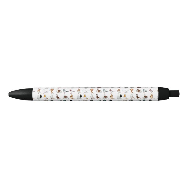 Bolígrafo De Tinta Negra 36 razas de la paloma (Anverso)