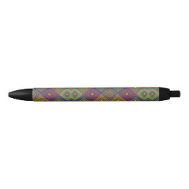 Bolígrafo De Tinta Negra A pen with a colorful geometric pattern 