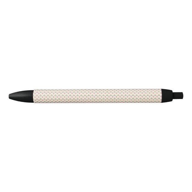 Bolígrafo De Tinta Negra A pen with a textured beige body and black accents (Anverso)