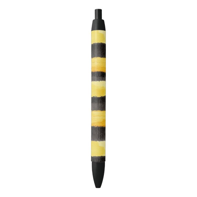 Bolígrafo De Tinta Negra Abeja dorado negro amarillo (Frente vertical)
