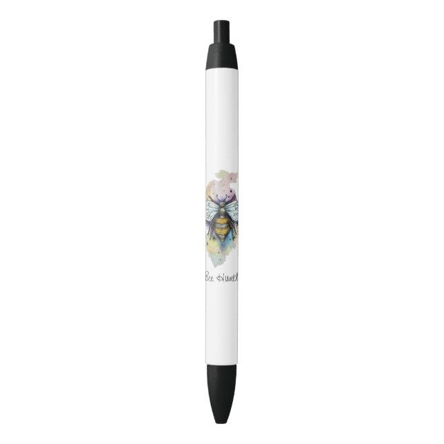 Bolígrafo De Tinta Negra Abeja Y Lavado De Arcoiris (Frente vertical)