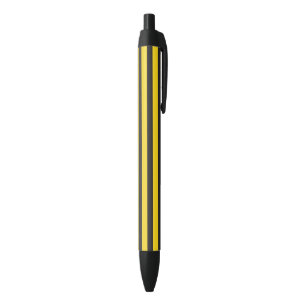Bolígrafo De Tinta Negra Abejorro Negro Amarillo Líneas Horizontales Abejor