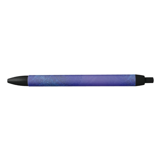Bolígrafo De Tinta Negra Aceptación | Medallones Blue Indigo Violet Boho (Anverso)