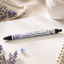 Acuarela de flor silvestre azul púrpura personaliz