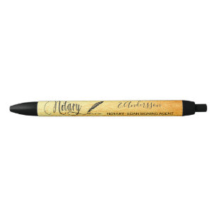 Bolígrafo De Tinta Negra Agente de firma de préstamos notariales oro metáli