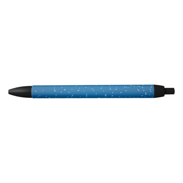 Bolígrafo De Tinta Negra Aguas azules profundas y burbujas pequeñas (Anverso)