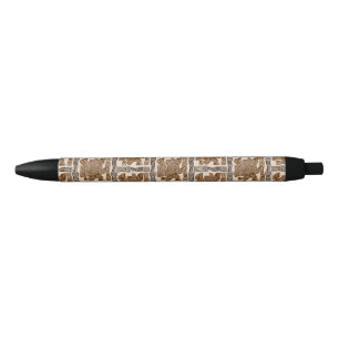 Bolígrafo De Tinta Negra Águila azteca guerrera arte tribal antiguo
