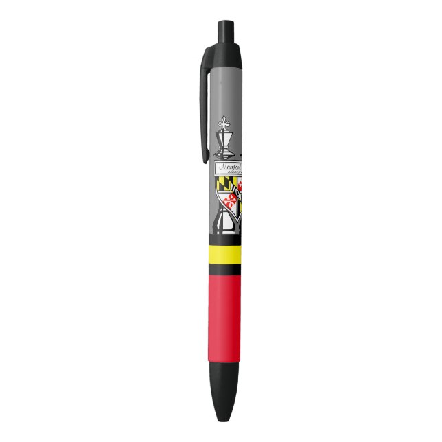 BOLÍGRAFO DE TINTA NEGRA AJEDREZ DE MARYLAND (Parte superior (vertical))
