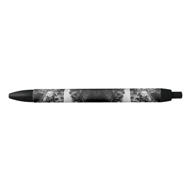 Bolígrafo De Tinta Negra Alas de Piedra Skull (Anverso)