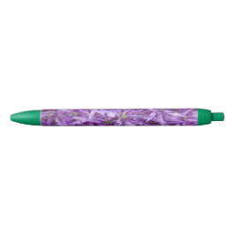 Bolígrafo De Tinta Negra Allium Purple Flowers Green Trim Pen