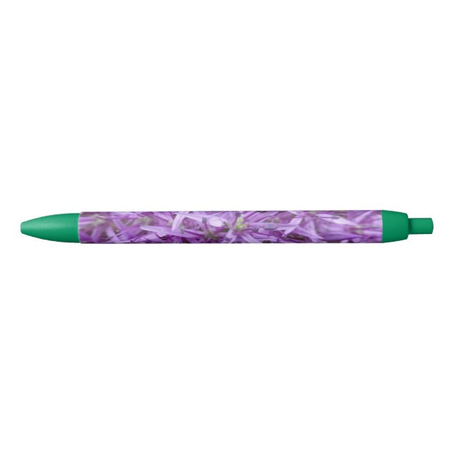Bolígrafo De Tinta Negra Allium Purple Flowers Green Trim Pen (Anverso)