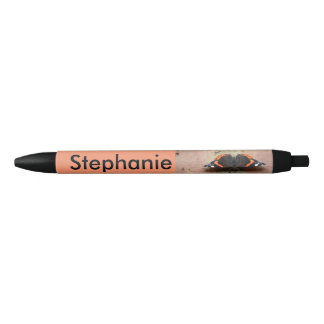 Bolígrafo De Tinta Negra Almirante rojo mariposa Personalizado Pen