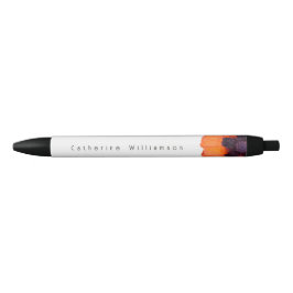 Bolígrafo De Tinta Negra Amapola naranja roja elegante personalizada