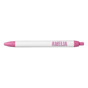 Bolígrafo De Tinta Negra Amelia pink name T-Shirt