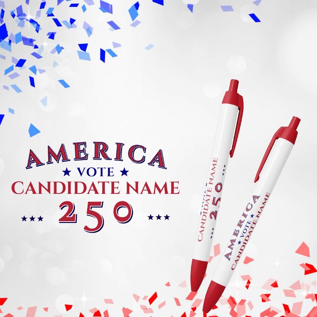 Bolígrafo De Tinta Negra América 250 Candidato de Campaña Electoral Polític (America 250 Republican Red Political Election Campaign Candidate 
Pen Gift for Voters Volunteers)