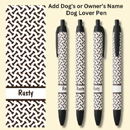 Bolígrafo De Tinta Negra Añadir el nombre del dueño o del perro, los huesos