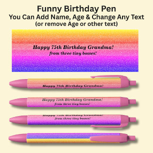 Bolígrafo De Tinta Negra Añadir nombre, cumpleaños feliz y de Grandkids Pen
