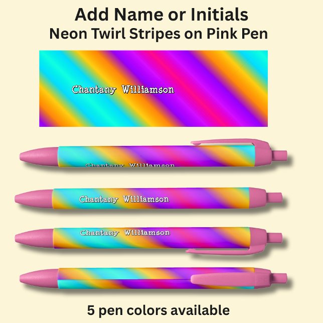 Bolígrafo De Tinta Negra Añadir nombre, en el twirl neón (Subido por el creador)