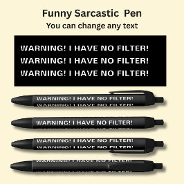 Bolígrafo De Tinta Negra Añadir nombre, mensaje sarcástico, ADVERTENCIA DE 