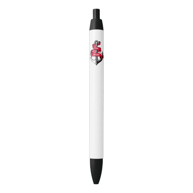 Bolígrafo De Tinta Negra Ancla (Frente vertical)
