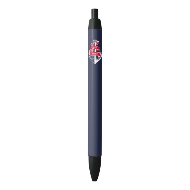 Bolígrafo De Tinta Negra Ancla (Frente vertical)