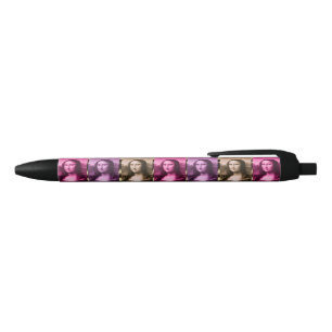 Bolígrafo De Tinta Negra Animal Mona Lisa Imprimir Chocolate Púrpura Rosa