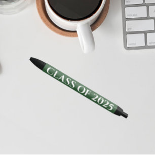 Bolígrafo De Tinta Negra Año de clase de Colores de la Escuela Verde y Blan