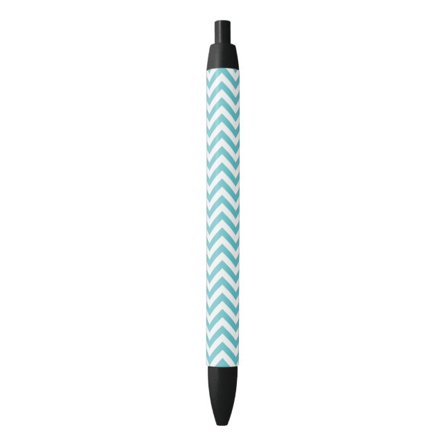 Bolígrafo De Tinta Negra Aqua Chevron Stripes (Frente vertical)