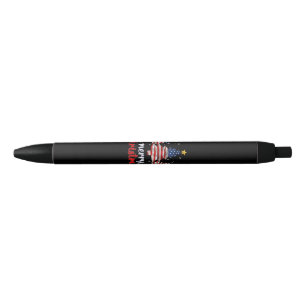 Bolígrafo De Tinta Negra Árbol de Navidad Bandera Americana Divertida Bande