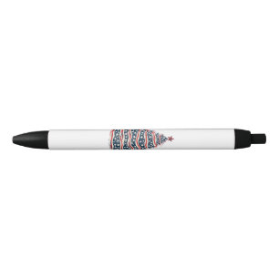 Bolígrafo De Tinta Negra Árbol de Navidad Bandera Americana Patriótica
