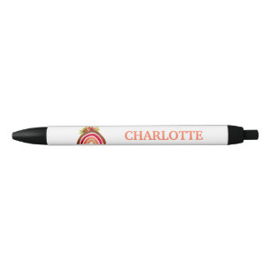 Bolígrafo De Tinta Negra Arcoiris Chica floral Boho Pastel
