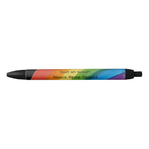 Bolígrafo De Tinta Negra ARCOÍRIS Salva mi planeta (personalizable)