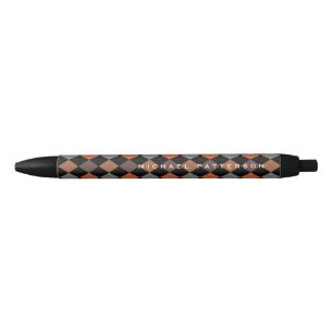Bolígrafo De Tinta Negra Argyle elegante personalizado para él