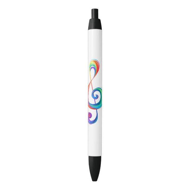 Bolígrafo De Tinta Negra Arroyo arcoiris estratificado (Frente vertical)