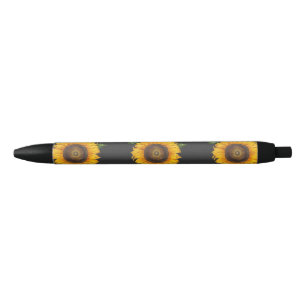 Bolígrafo De Tinta Negra Arte Botánico de Girasol Antiguo por Merian