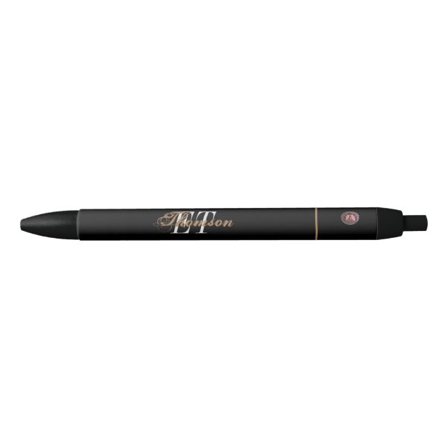 Bolígrafo De Tinta Negra Arte digital de estrella de monograma (Anverso)