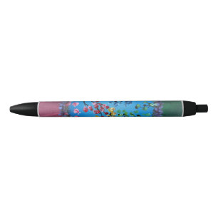 Bolígrafo De Tinta Negra Arte hecho a mano: La rueda de la flor