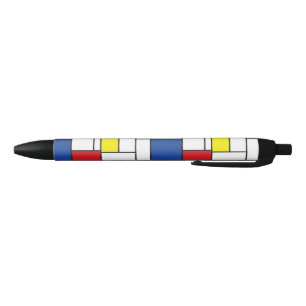 Bolígrafo De Tinta Negra Arte Moderno De Stijl Geométrico Minimalista Mondr