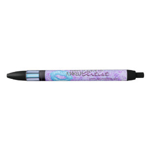 Bolígrafo De Tinta Negra Artista De Maquillaje, Labios Azules Y Eyeshadow