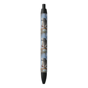 Bolígrafo De Tinta Negra Asombroso loro gris africano