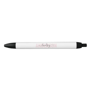 Bolígrafo De Tinta Negra Audaz caligrafía rosa personalizada