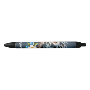 Bolígrafo De Tinta Negra Ave gruñón el lunes.